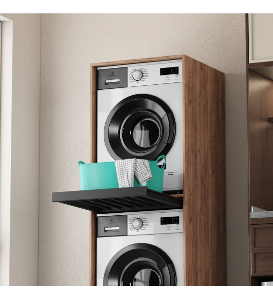 Mobile a colonna per lavatrice e asciugatrice, rovere