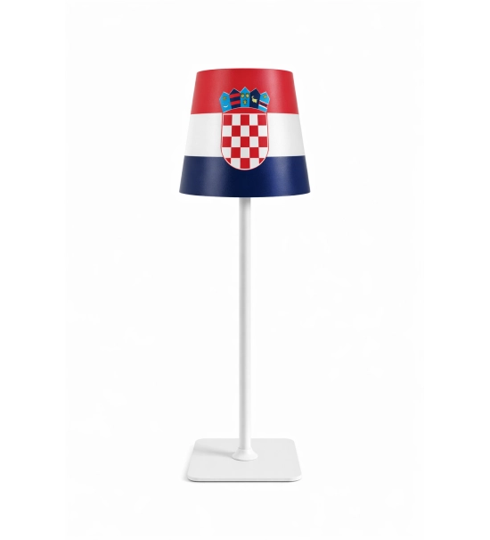 Lampada da tavolo per ristoranti, con bandiera CROAZIA, ricaricabile, batteria da 3600 mAh