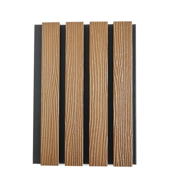 WPC fasadni panel TEAK/ČRNA, 219x2900 mm, valovita tekstura, half co-extrusion (0,63 m²)