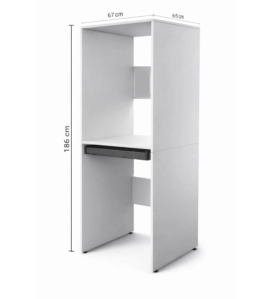 Mobile a colonna per lavatrice e asciugatrice, nera