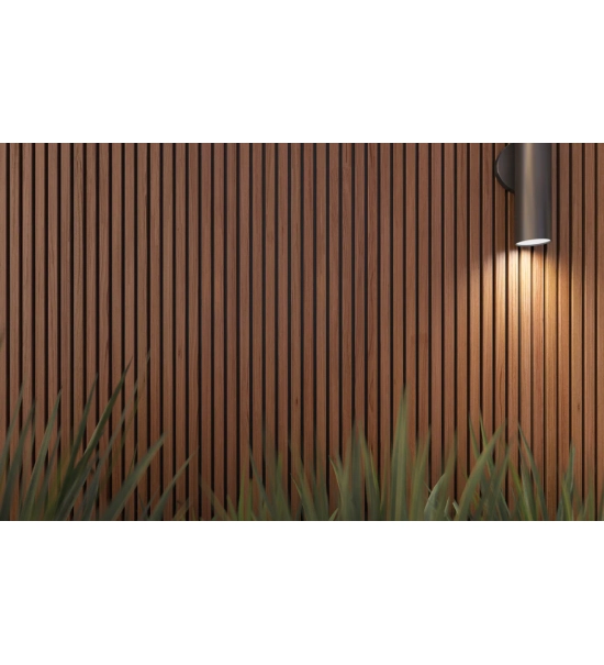 WPC fasadni panel TEAK/ČRNA, 219x2900 mm, valovita tekstura, half co-extrusion (0,63 m²)