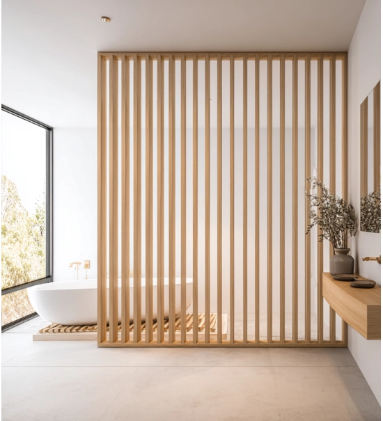 Listelli in legno per pareti divisorie (28x60 mm) (ROVERE RUSTICO)