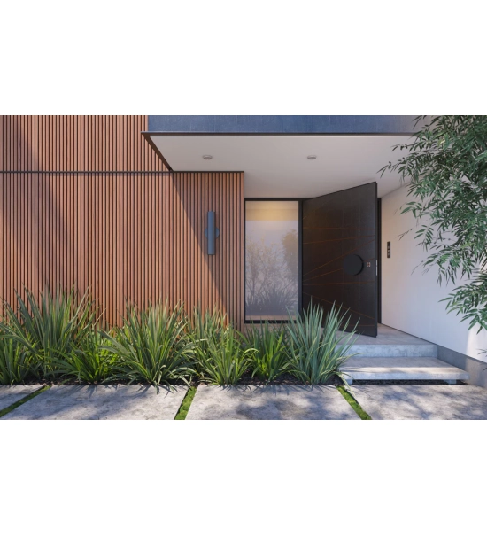 WPC fasadni panel TEAK/ČRNA, 219x2900 mm, valovita tekstura, half co-extrusion (0,63 m²)