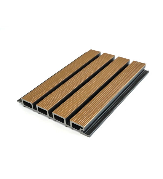WPC fasadni panel TEAK/ČRNA, 219x2900 mm, valovita tekstura, half co-extrusion (0,63 m²)