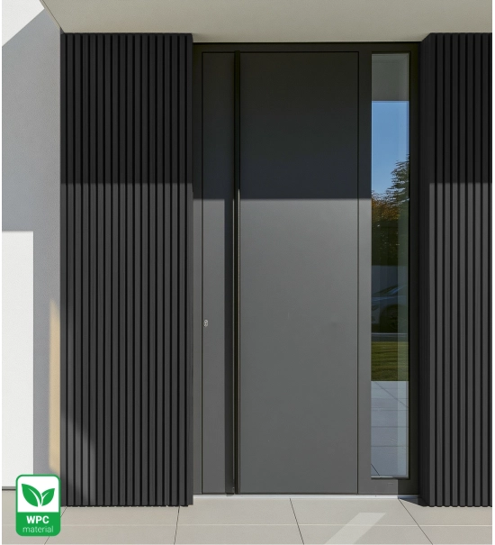 Pannello di facciata WPC BLACK TWIX MINI, 5 doghe, 217x2900 mm, finitura spazzolata