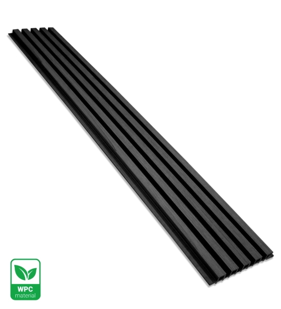 Pannello di facciata WPC BLACK TWIX MINI, 5 doghe, 217x2900 mm, finitura spazzolata