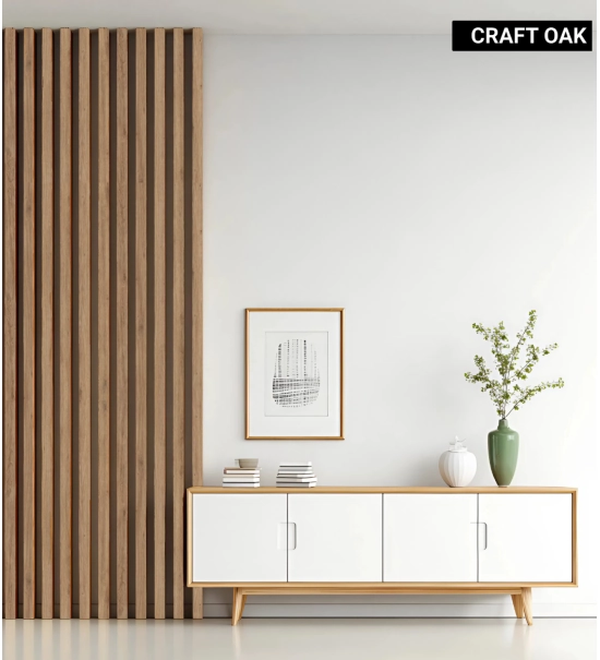 Listelli decorativi 3D, listelli in legno per pareti, soffitti o pareti divisorie (28x37 mm) (craft rovere)