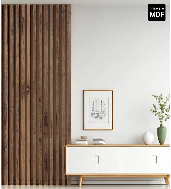 Lamelle decorative 3D, listelli in legno per pareti e soffitto (28x37 mm) (ROVERE FLAGSTAFF)