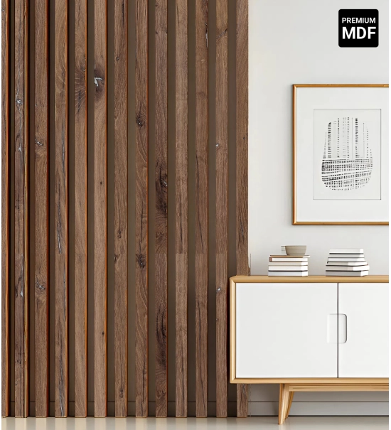 Lamelle decorative 3D, listelli in legno per pareti e soffitto (28x37 mm) (ROVERE FLAGSTAFF)