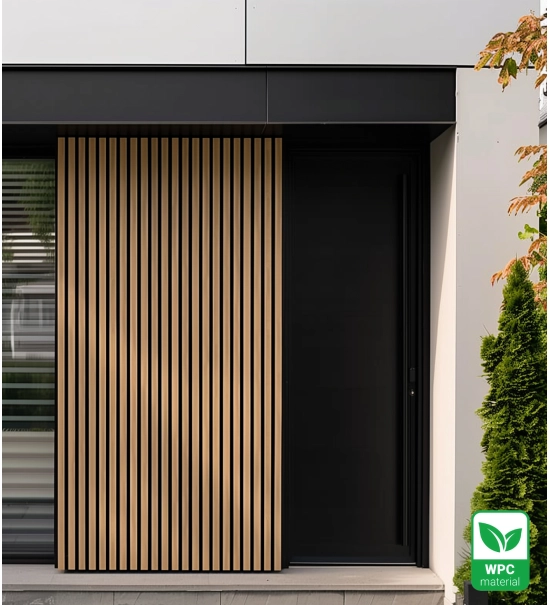 Pannello di facciata WPC, 219x2900 mm, bicolore, ROVERE CHIARO & NERO (0,63 m²)