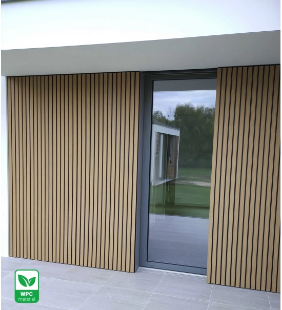 Pannello di facciata WPC, 219x2900 mm, bicolore, ROVERE CHIARO & NERO (0,63 m²)