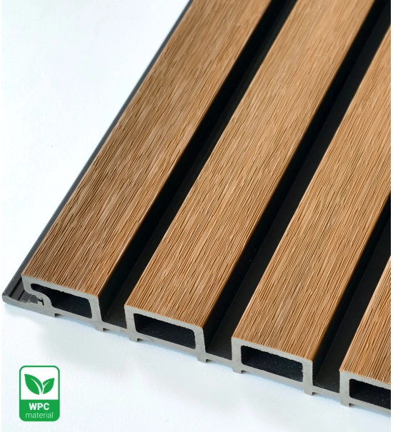 Pannello di facciata WPC TEAK/NERO, superficie SPAZZOLATA, 219x2900 mm, bicolore (0,63 m²)