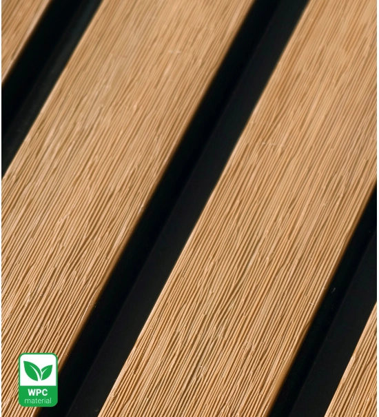 Pannello di facciata WPC TEAK/NERO, superficie SPAZZOLATA, 219x2900 mm, bicolore (0,63 m²)