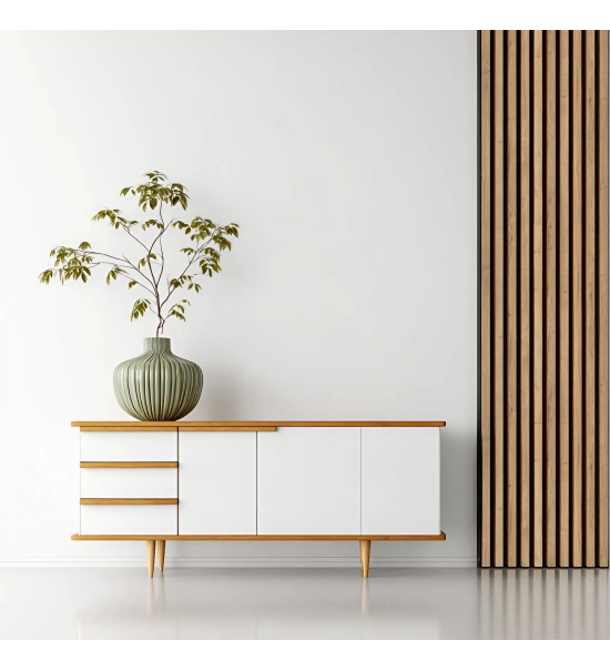 Pannello acustico in legno, OAK HALIFAX, 28x275 cm (0,77 m²)