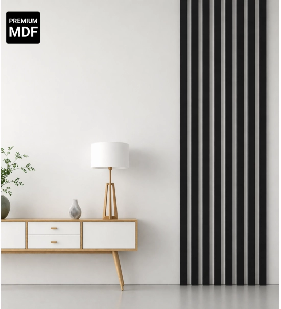 Listelli decorativi 3D, listelli in legno per pareti, soffitti o pareti divisorie (28x37 mm) (nero)