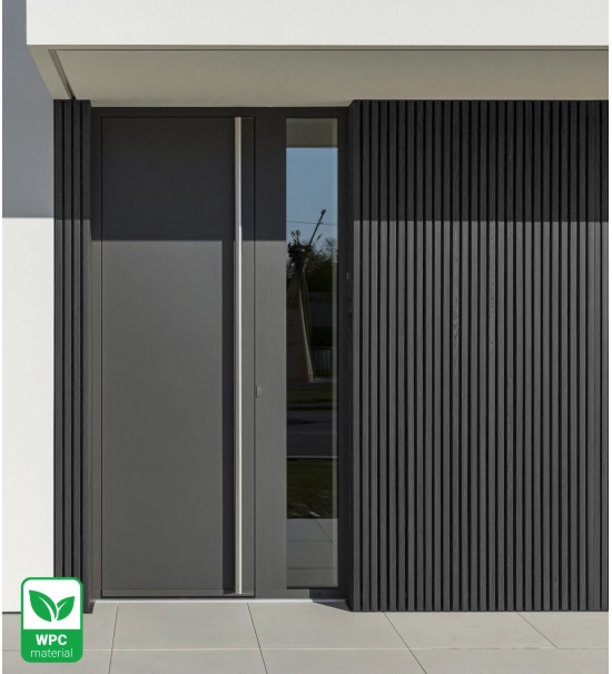 Pannello di facciata WPC BLACK TWIX MINI, 5 doghe, 217x2900 mm, finitura spazzolata