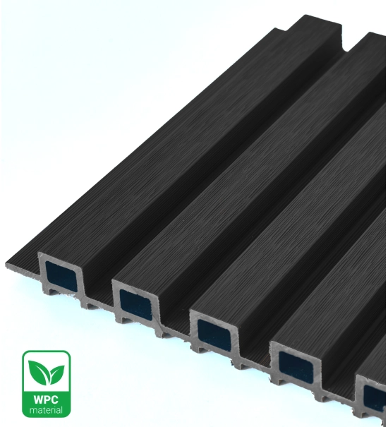 Pannello di facciata WPC BLACK TWIX MINI, 5 doghe, 217x2900 mm, finitura spazzolata