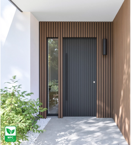 Pannello di facciata WPC TEAK/NERO, superficie SPAZZOLATA, 219x2900 mm, bicolore (0,63 m²)