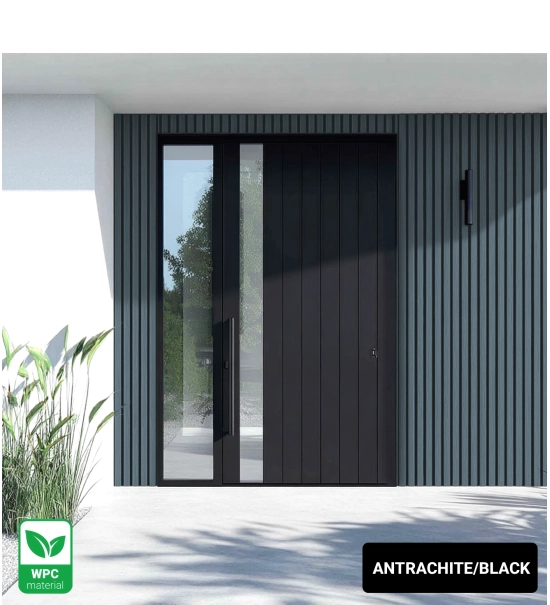 Pannello per facciata in WPC GRIGIO/NERO, 219x2900 mm, texture ondulata, half co-extrusion (0,63 m²)