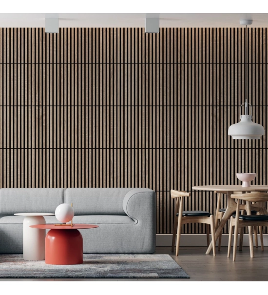 Pannelli Acustici in Legno Fonoassorbenti, rovere sonoma, 60x60cm